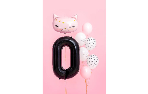 XL Cijfer 0 Folieballon Zwart - 86 cm