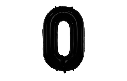 XL Cijfer 0 Folieballon Zwart - 86 cm