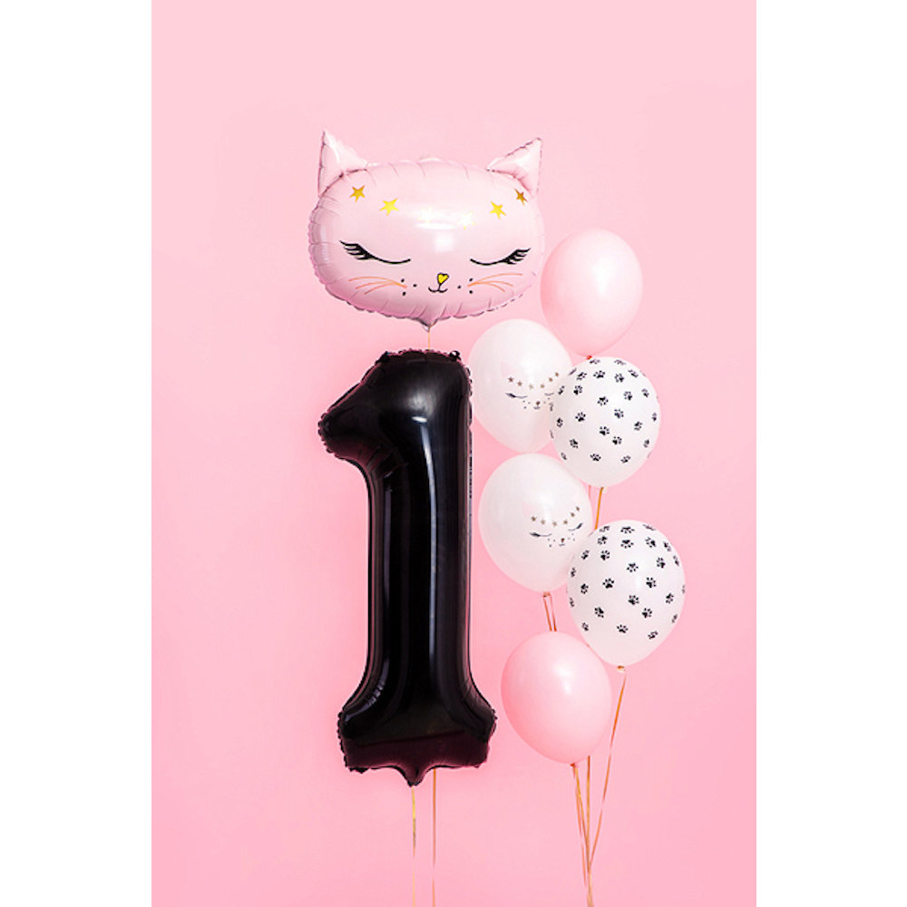 XL Cijfer 1 Folieballon Zwart - 86 cm - 1 jaar folieballon