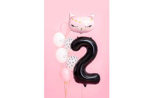 XL Cijfer 2 Folieballon Zwart - 86 cm - 2 jaar folieballon