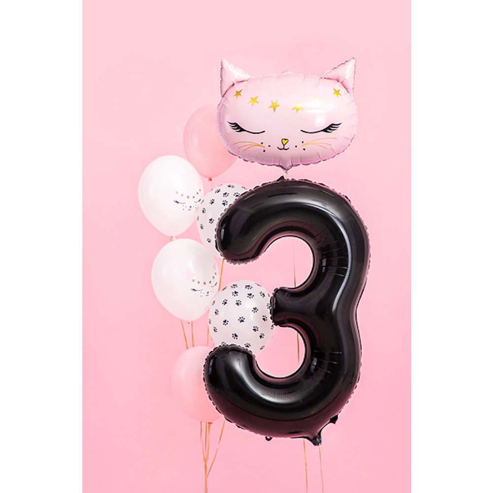 XL Cijfer 3 Folieballon Zwart - 86 cm - 3 jaar folieballon