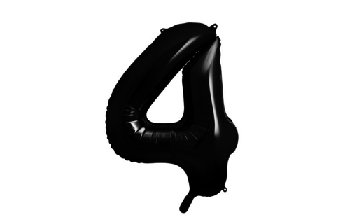 XL Cijfer 4 Folieballon Zwart - 86 cm - 4 jaar folieballon