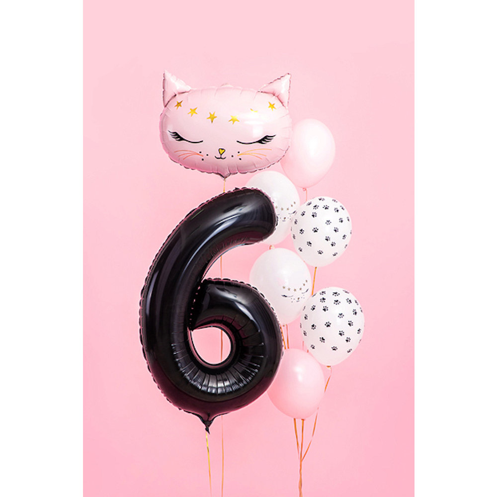 XL Cijfer 6 Folieballon Zwart - 86 cm - 6 jaar folieballon