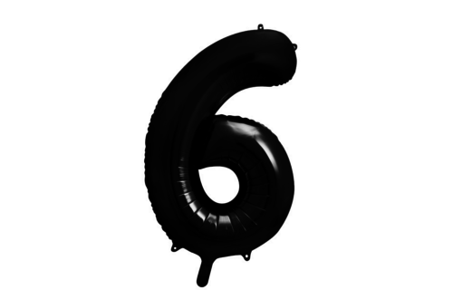 XL Cijfer 6 Folieballon Zwart - 86 cm - 6 jaar folieballon
