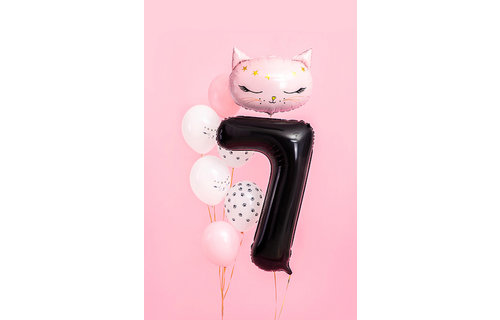 XL Cijfer 7 Folieballon Zwart - 86 cm - 7 jaar folieballon
