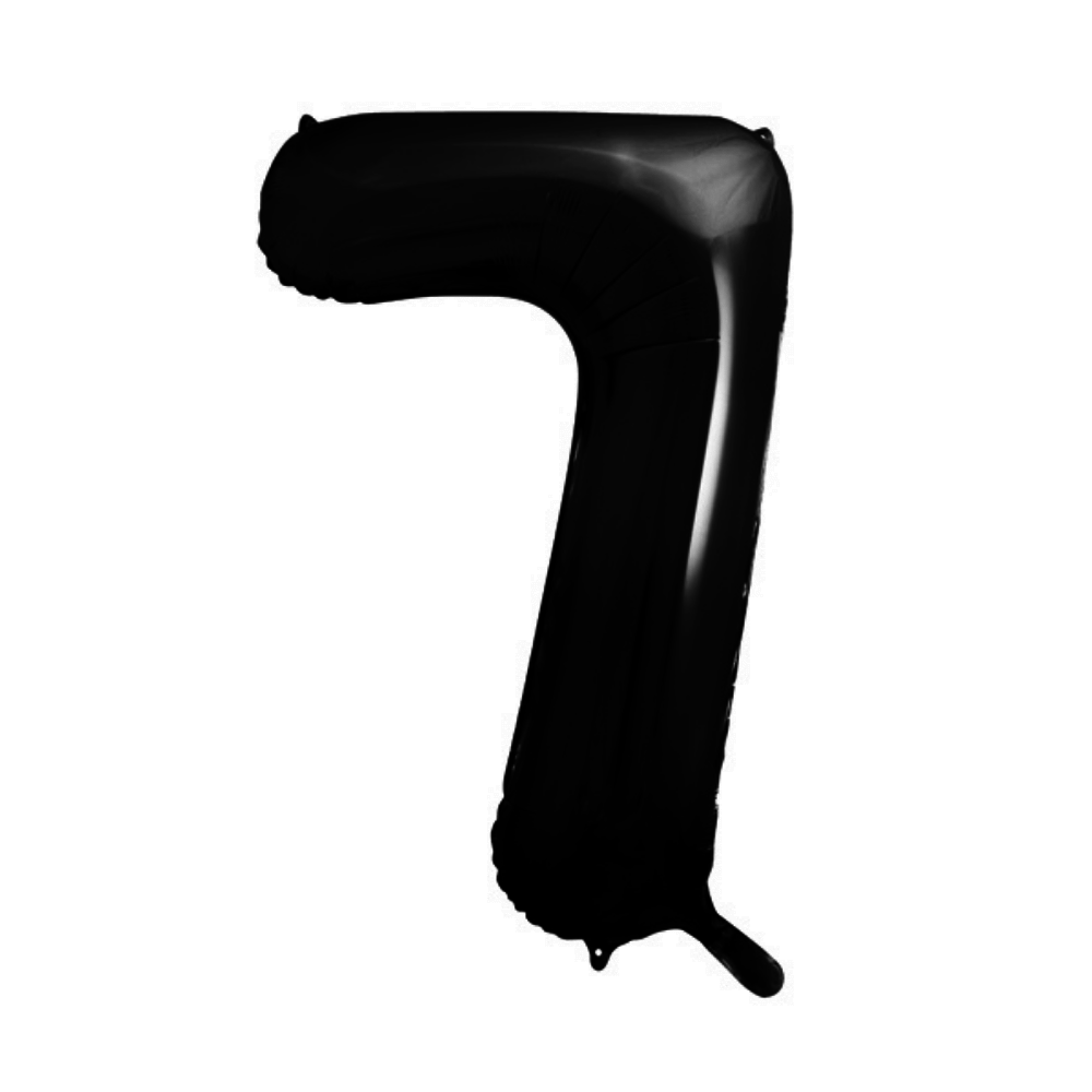 XL Cijfer 7 Folieballon Zwart - 86 cm - 7 jaar folieballon