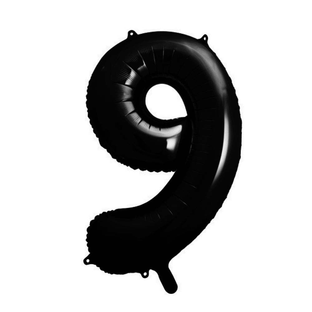 XL Cijfer 9 Folieballon Zwart - 86 cm - 9 jaar folieballon