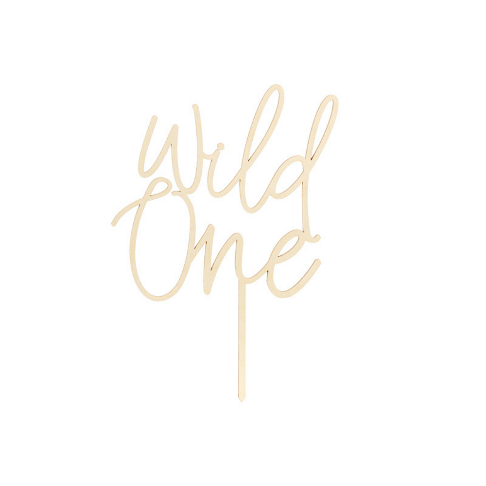 Taarttopper 'Wild One' Hout - per stuk - Taart toppers