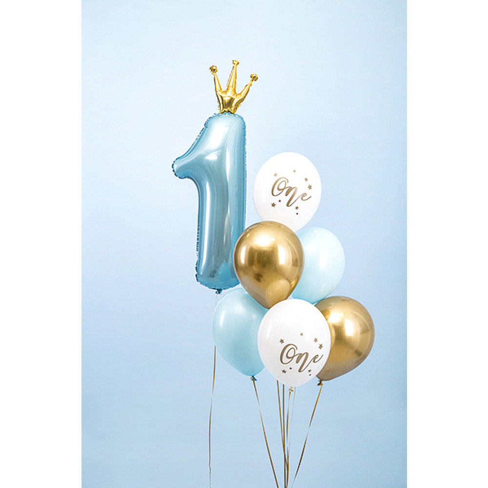 knal Collega Ter ere van 1 Jaar Ballonnen 'One' Blauw en Goud | 1e Verjaardag Versiering - Hieppp