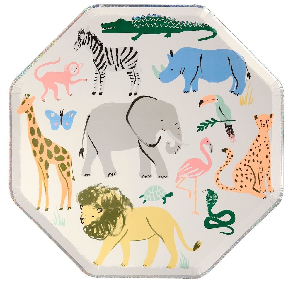 Safari Animals Borden - 8 stuks - Jungle Feestartikelen