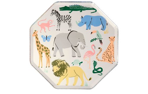 Safari Animals Borden - 8 stuks - Jungle Feestartikelen