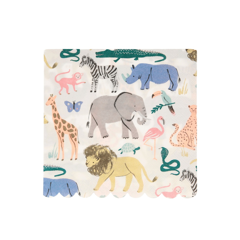 Safari Animals Servetten - 20 stuks - Jungle Feestartikelen