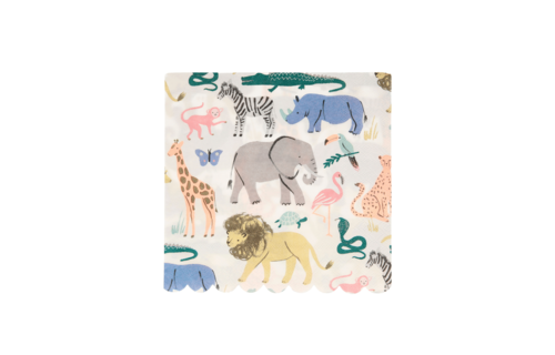 Safari Animals Servetten - 20 stuks - Jungle Feestartikelen