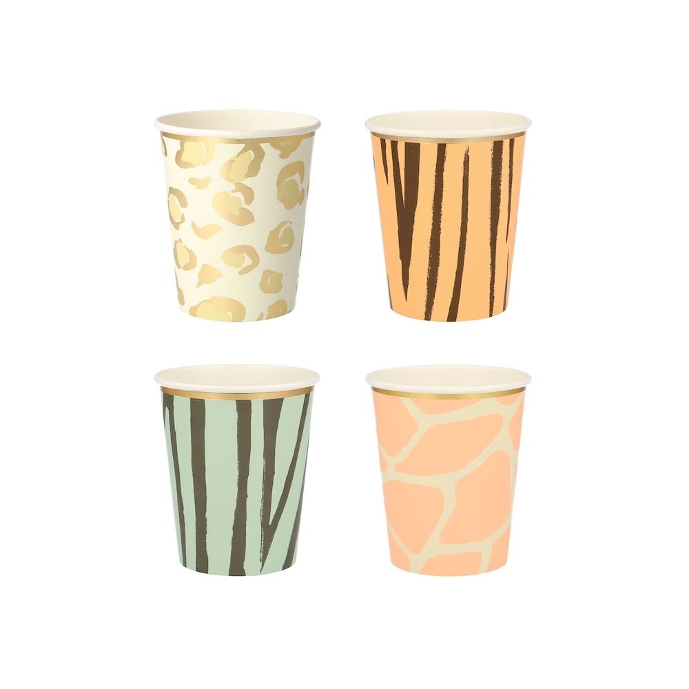 Safari Animals Bekers - 8 stuks - Jungle Feestartikelen