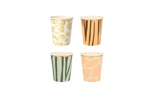 Safari Animals Bekers - 8 stuks - Jungle Feestartikelen