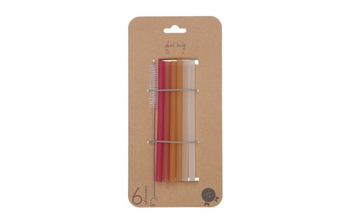 Rietjes Sunset - Set van 7 items - Herbruikbare rietjes