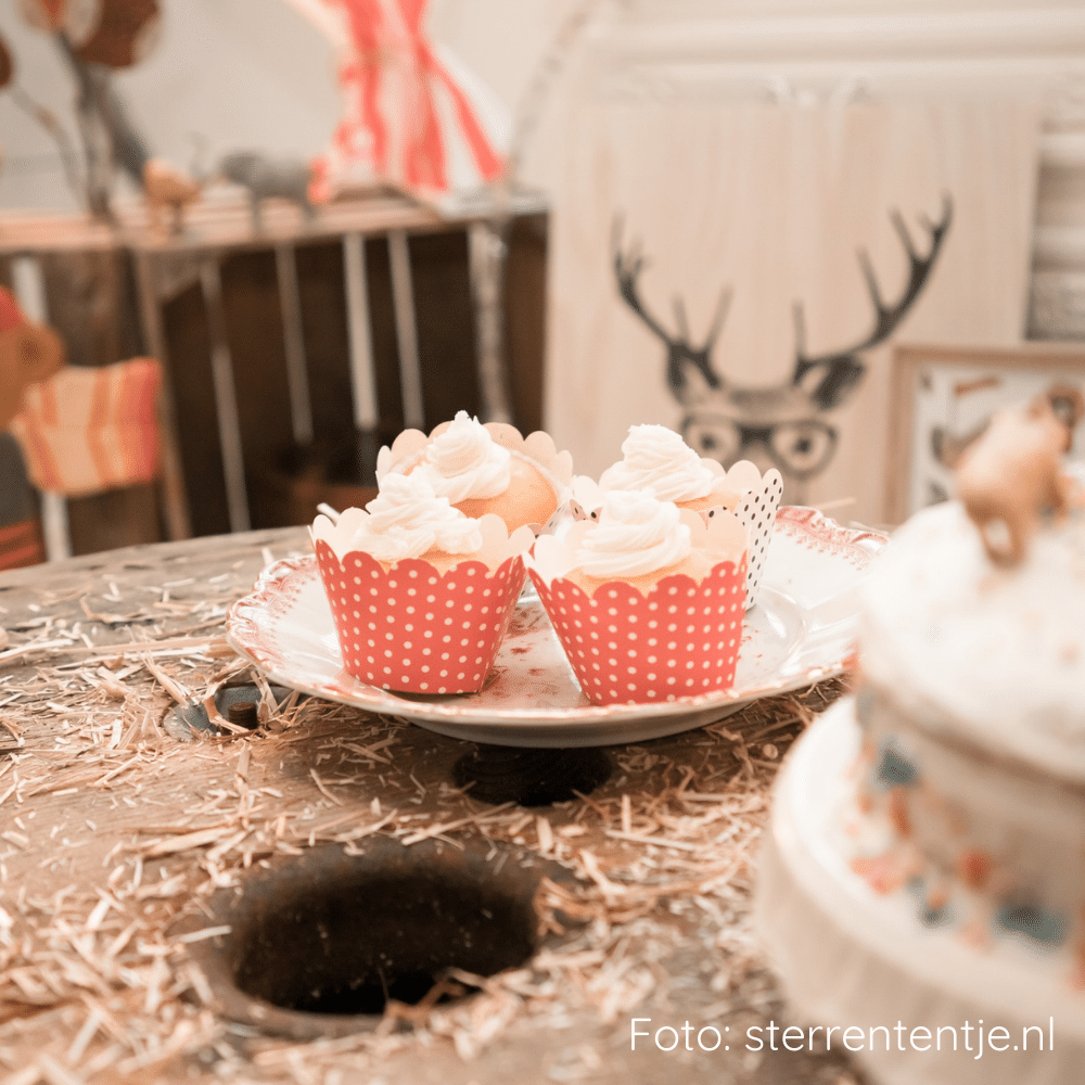 Cupcake Wrappers Rood Wit Zwart - 6 stuks