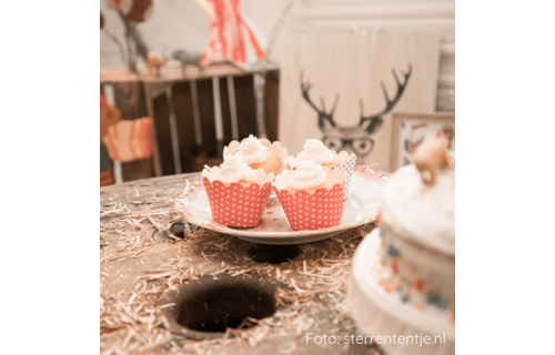Cupcake Wrappers Rood Wit Zwart - 6 stuks