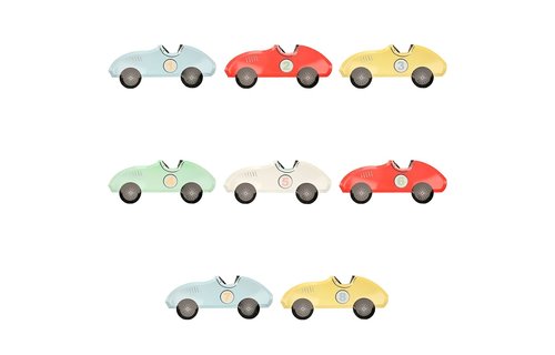 Raceauto borden - 8 stuks - Racen feestartikelen