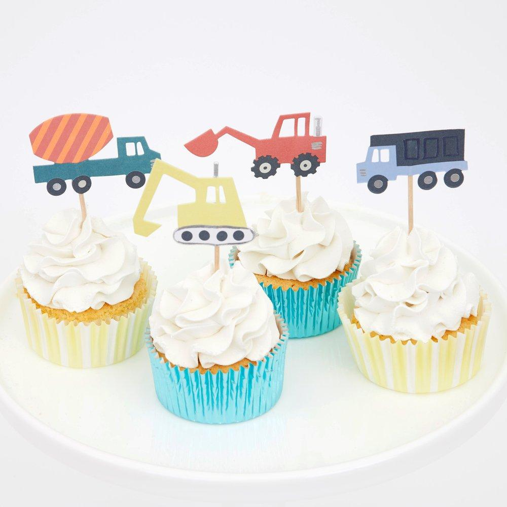 Constructie Bouwplaats Cupcakes Set - 24 stuks - Werktuigen