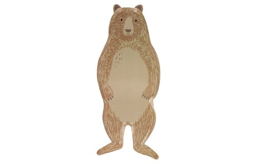 Bruine Beer Borden - 8 stuks - Woodland Adventures van Meri Meri