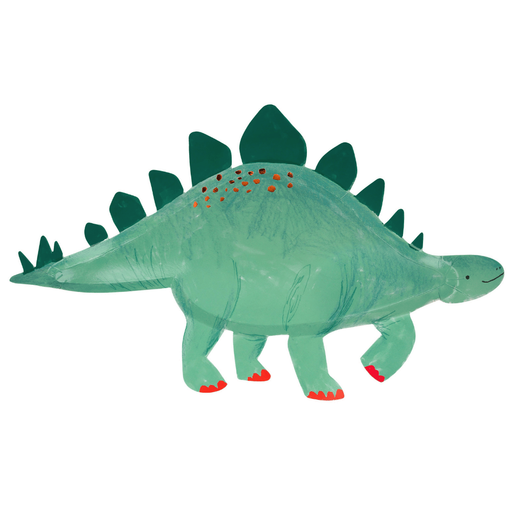 Dinosaur Kingdom Stegosaurus Borden - 4 stuks - Dino feestartikelen