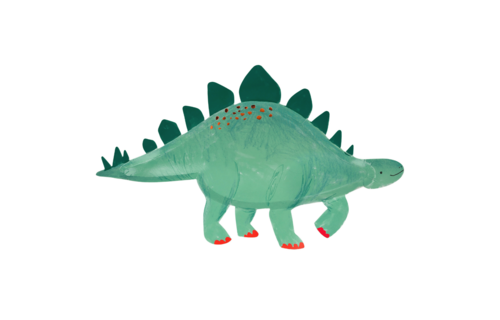 Dinosaur Kingdom Stegosaurus Borden - 4 stuks - Dino feestartikelen