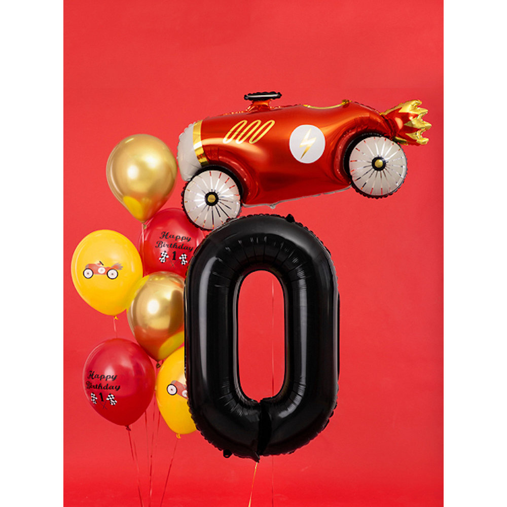 XL Cijfer 0 Folieballon Zwart - 86 cm