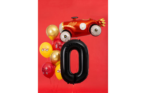 XL Cijfer 0 Folieballon Zwart - 86 cm