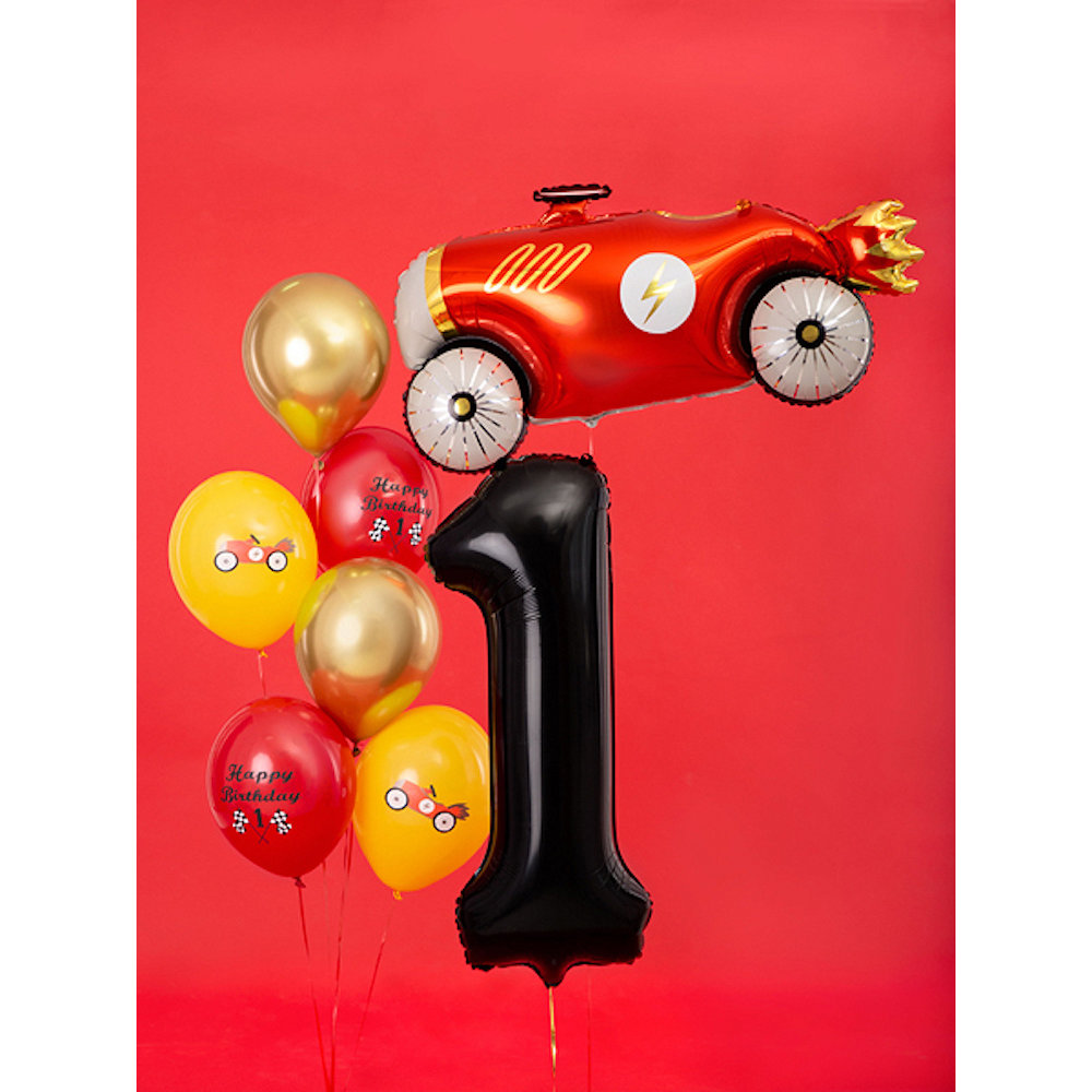 XL Cijfer 1 Folieballon Zwart - 86 cm - 1 jaar folieballon