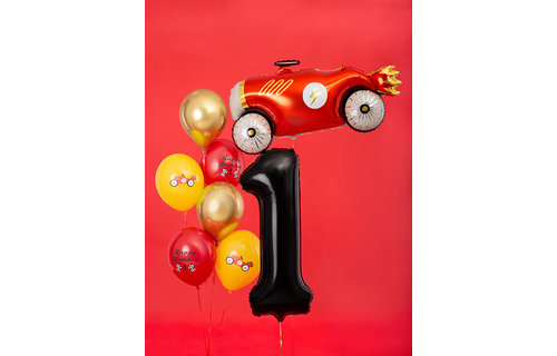 XL Cijfer 1 Folieballon Zwart - 86 cm - 1 jaar folieballon