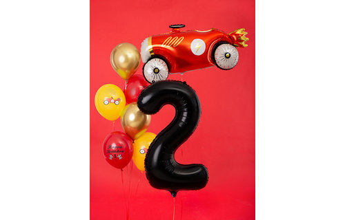XL Cijfer 2 Folieballon Zwart - 86 cm - 2 jaar folieballon