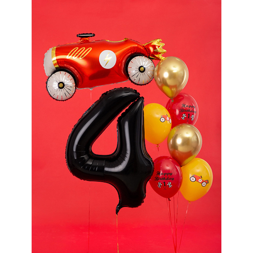 XL Cijfer 4 Folieballon Zwart - 86 cm - 4 jaar folieballon