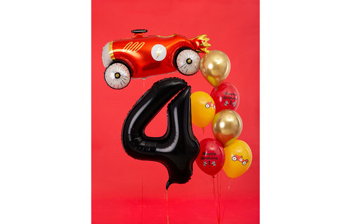 XL Cijfer 4 Folieballon Zwart - 86 cm - 4 jaar folieballon