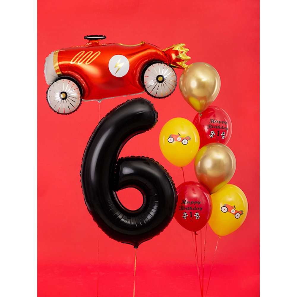 XL Cijfer 6 Folieballon Zwart - 86 cm - 6 jaar folieballon