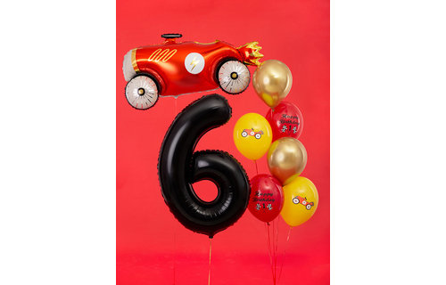 XL Cijfer 6 Folieballon Zwart - 86 cm - 6 jaar folieballon