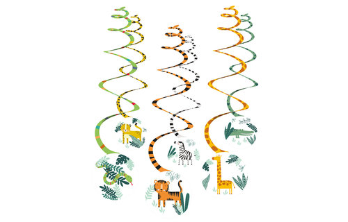 Get Wild Hangdecoraties - 6 stuks - Jungle feestartikelen