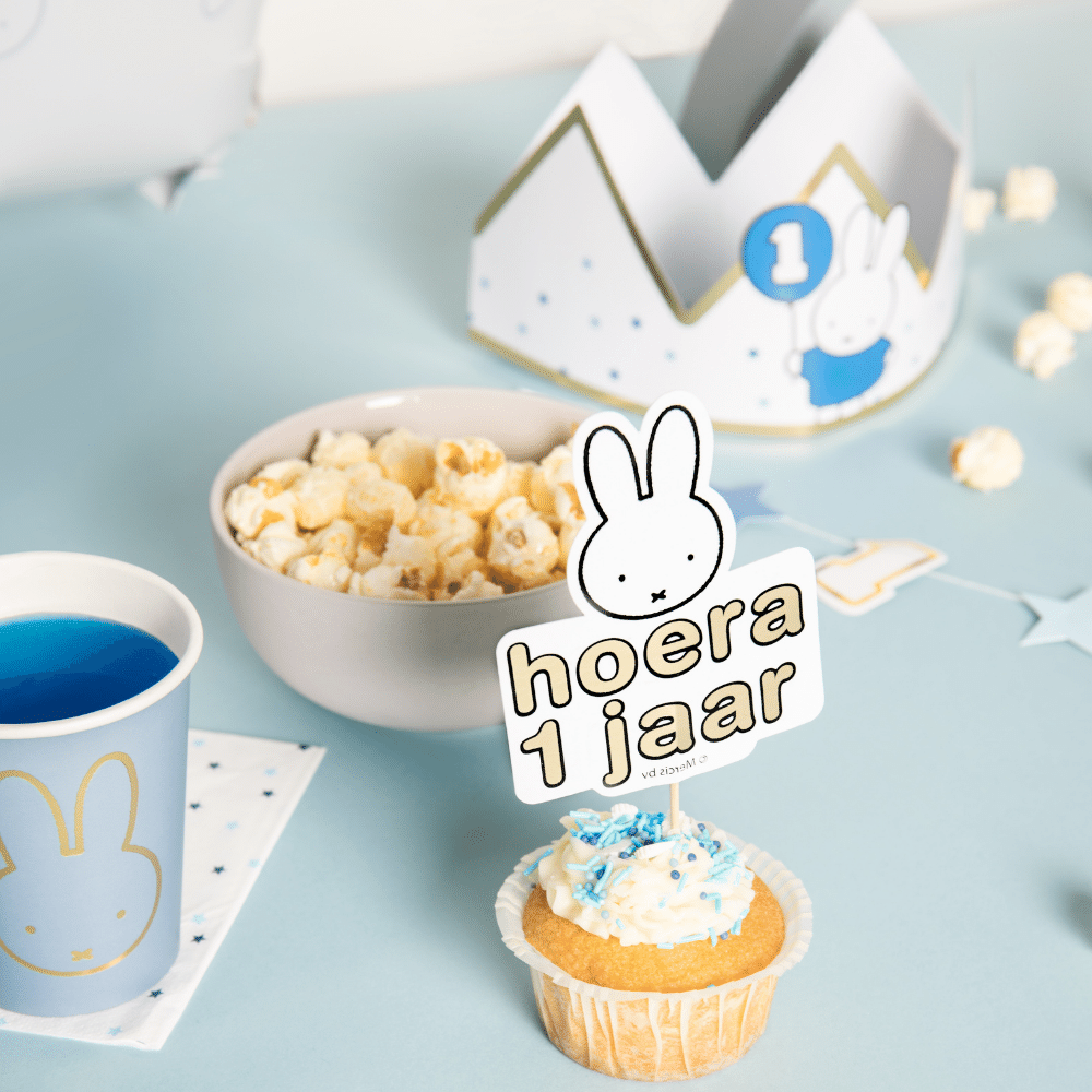Nijntje 1 Jaar Taarttoppers - 5 stuks - Nijntje feestartikelen