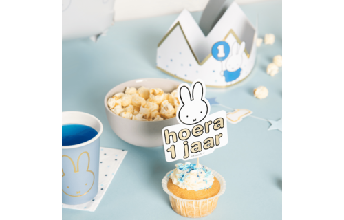 Nijntje 1 Jaar Taarttoppers - 5 stuks - Nijntje feestartikelen