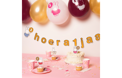 Nijntje 1 Jaar Taarttoppers - 5 stuks - Nijntje feestartikelen