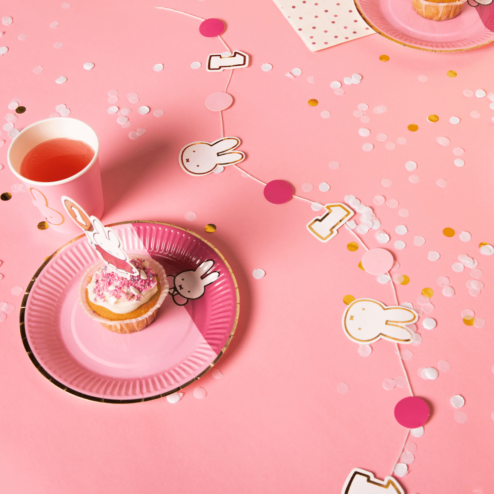 Nijntje Baby Roze Bordjes - 8 stuks - Feest met nijntje