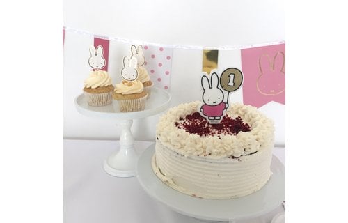 Nijntje 1 Jaar Kaarsje Roze - per stuk - Nijntje feestartikelen
