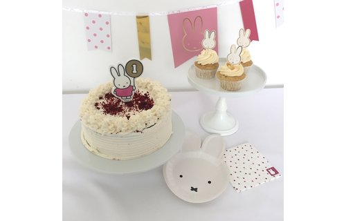 Nijntje 1 Jaar Kaarsje Roze - per stuk - Nijntje feestartikelen