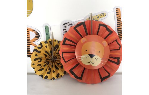 Get Wild Waaiers - 3 stuks - Jungle feestartikelen