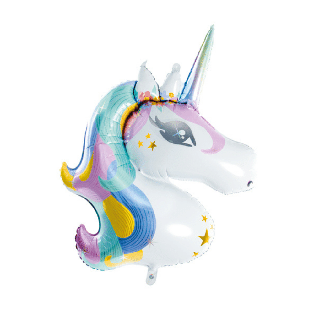 Unicorn Folieballon Pastel Regenboog (Supershape) - 90 x 73 cm