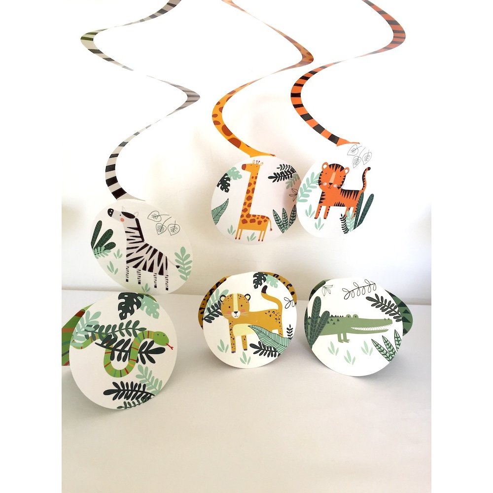 Get Wild Hangdecoraties - 6 stuks - Jungle feestartikelen