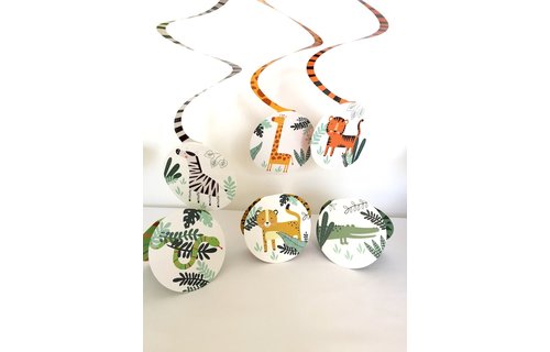 Get Wild Hangdecoraties - 6 stuks - Jungle feestartikelen