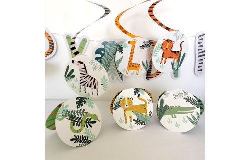 Get Wild Hangdecoraties - 6 stuks - Jungle feestartikelen
