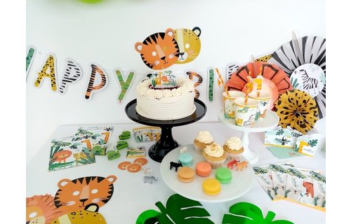 Get Wild Kaarsje - per stuk - Jungle feestartikelen