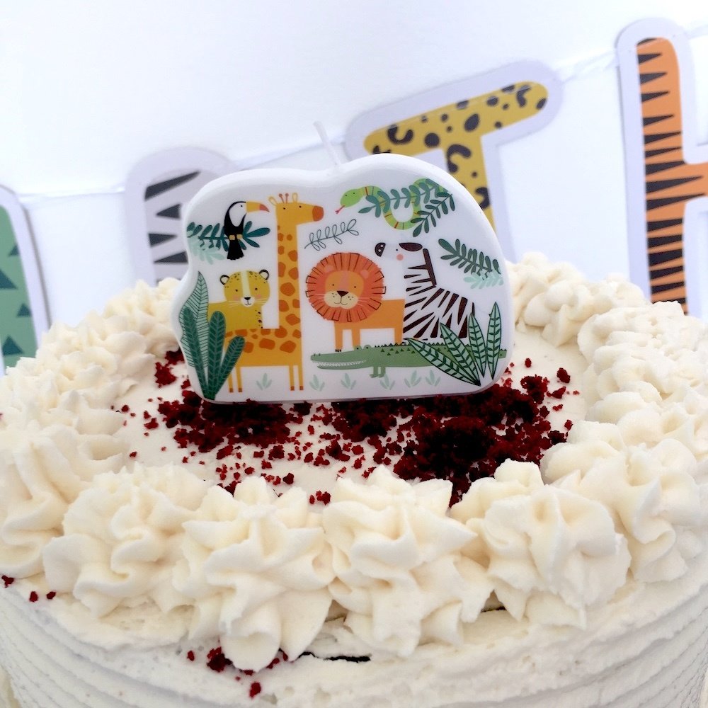 Get Wild Kaarsje - per stuk - Jungle feestartikelen